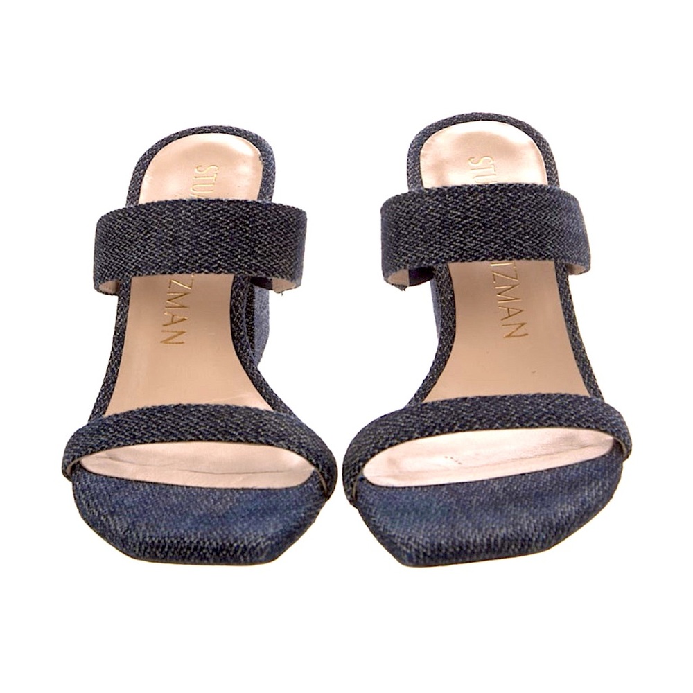 Stuart Weitzman | Denim Block Sandal Slide - image 3